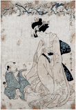 Elegant Flowers of Five Shades of Ink by Utamaro