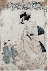 Elegant Flowers of Five Shades of Ink by Utamaro