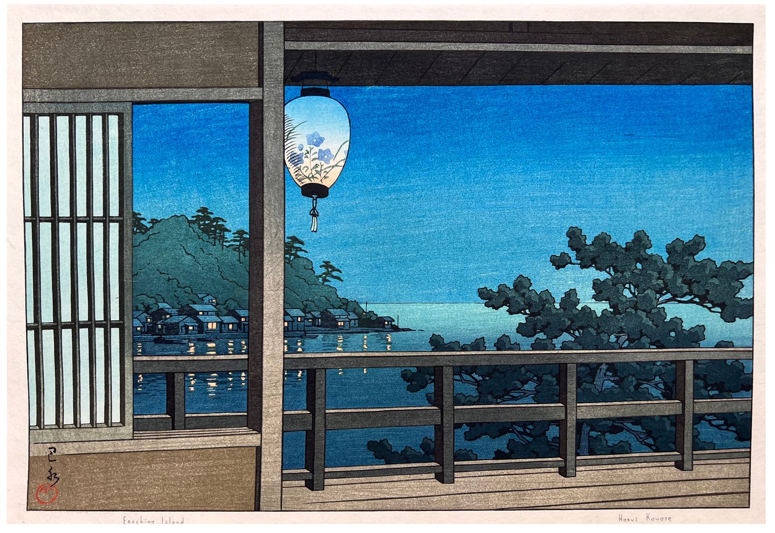 Enoshima Island Kawase Hasui Woodblock Print Woodblock Prints For Sale