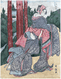 Evening Bell for Oume and Kumenosuke by Katsushika Hokusai
