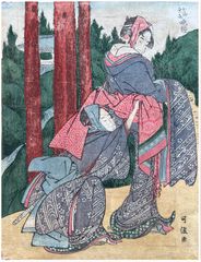 Evening Bell for Oume and Kumenosuke by Katsushika Hokusai