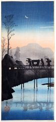 Evening glow at Sakawa bridge by Shotei Pre-Earthquake