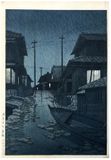 Evening Rain at Kawarago by Kawase Hasui 1st Ed.