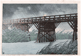 Evening Shower at Imai Bridge by Kawase Hasui