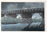 Evening Shower at Imai Bridge by Kawase Hasui