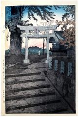 Evening Sky at Suwa Shrine by Shiro Kasamatsu