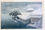 Evening Snow at Ishinomaki by Kawase Hasui 6mm Seal