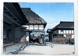 Farmhouse in Ayashi Prefecture by Kawase Hasui
