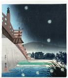 Fireflies at Uji River by Tomichikiro Tokuriki