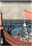 Fireworks at Ryogoku Bridge by Ando Hiroshige