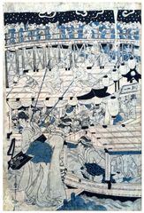 Fireworks at Ryogoku Bridge by Utamaro