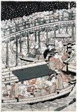 Fireworks at Ryogoku Bridge by Utamaro