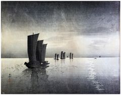 Fishing Boats by Ohara Koson