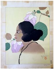 Fleurs Violettes by Paul Jacoulet