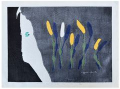 Flower and a Girl by Kiyoshi Saito