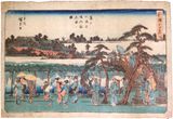 Flowering Wisteria  of Kameido Tenmang� Shrine by Ando Hiroshige