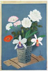 Flowers in Vase by Bakufu Ohno