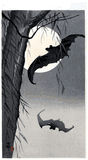 Flying Bats by Ohara Koson