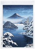 Fuji from Mitsuhama in Snow by Tsuchiya Koitsu