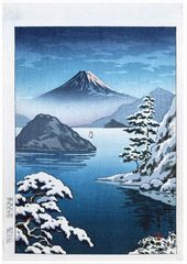 Fuji from Mitsuhama in Snow by Tsuchiya Koitsu