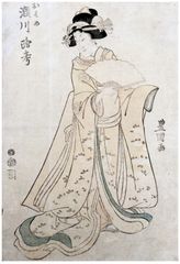 Geisha with a Fan by Utagawa Toyokuni I