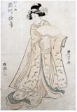 Geisha with a Fan by Utagawa Toyokuni I