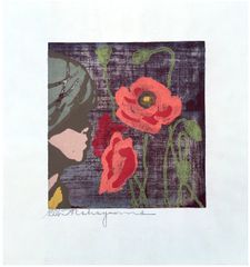 Girl and Flowers by Tadashi Nakayama