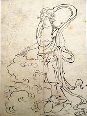 Goddess Kannon Casting a Spell by Hokusai Hanshita-e