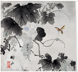 Grapes and Wasp by Nagamachi Chikuseki