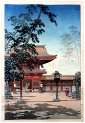 Hakozaki Hachimangu Temple by Tsuchiya Koitsu 