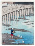 The Gion Bridge at Hondo by Kawase Hasui