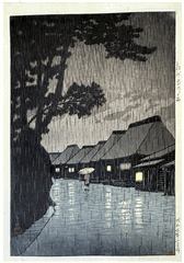 Rain at Maekawa by Kawase Hasui
