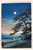Spring Moon at Ninomiya Beach by Kawase Hasui