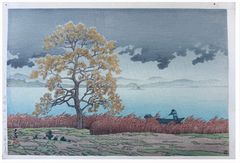 Rain at Lake Matsue by Kawase Hasui