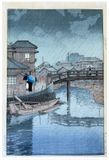Rain at Shinagawa by Kawase Hasui