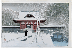 Snow at Shiba Park by Kawase Hasui