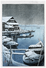 Snow at Mukojima by Kawase Hasui