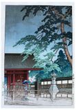 Spring Rain at Gokoku-ji Temple by Kawase Hasui