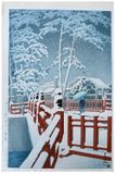 Yakumo Bridge at Nagata Shrine by Kawase Hasui