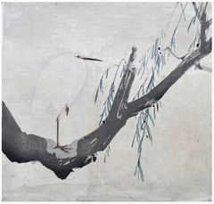 Heron and Willow by Okuhara Seiko