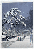 Honmonji Temple in Snow by Kawase Hasui