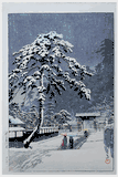 Honmonji Temple in Snow by Kawase Hasui 1st Ed.