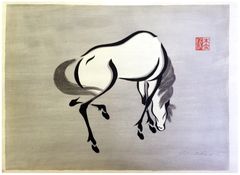 Horse Eating by Mokuchu Urushibara