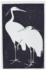 Two Herons in Snow Ide Gakusui