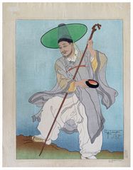 Le Bonze Errand by Paul Jacoulet