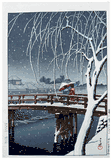 Evening Snow at Edogawa by Kawase Hasui
