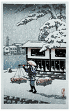 Flower Seller in Snowy Day by Kawase Hasui