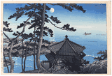 Full Moon at Izura by Kawase Hasui 1st Ed.