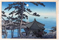 Full Moon at Izura by Kawase Hasui 1st Ed.