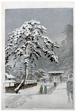 Honmonji Temple in Snow by Kawase Hasui